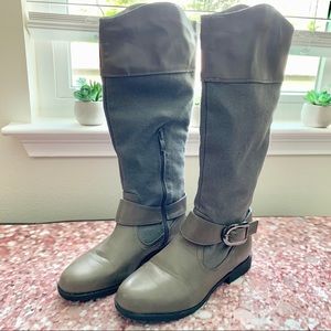 EUC TAUPE/GRAY BOOTS